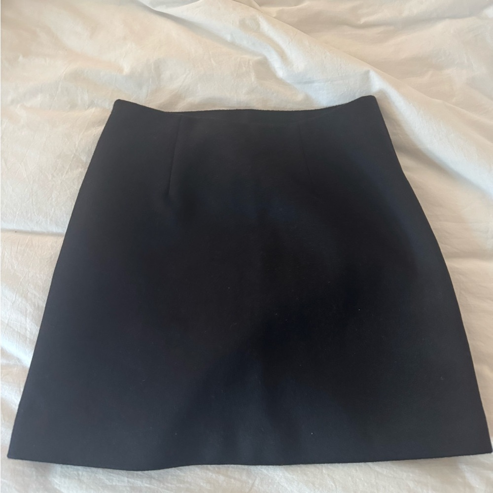 Theory Black Wool Mini Skirt